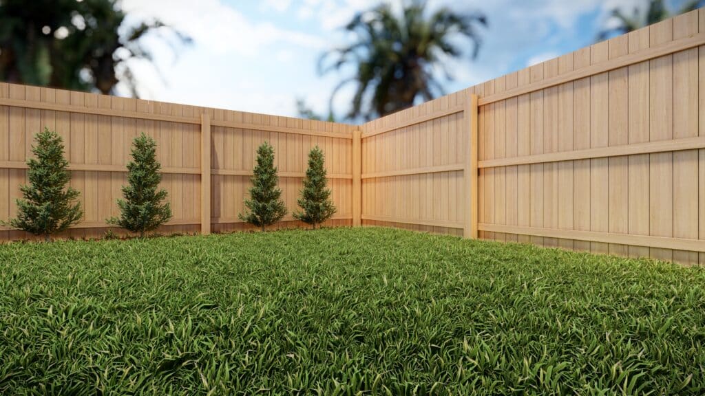 Privacy 6H Flat Top Japanese Cedar on Wood Posts