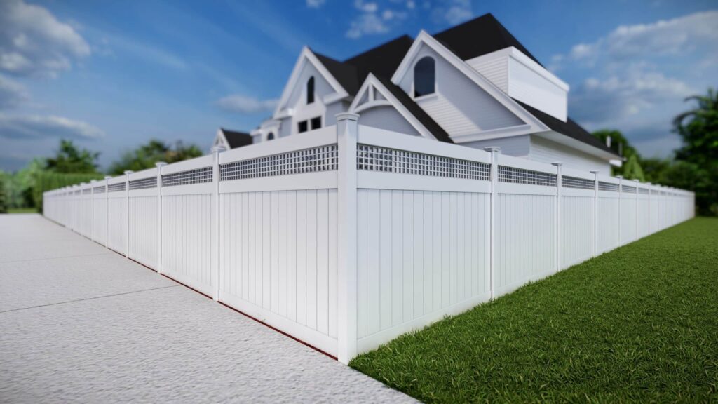 Vinyl privacy square lattice top h close in Westerly, RI